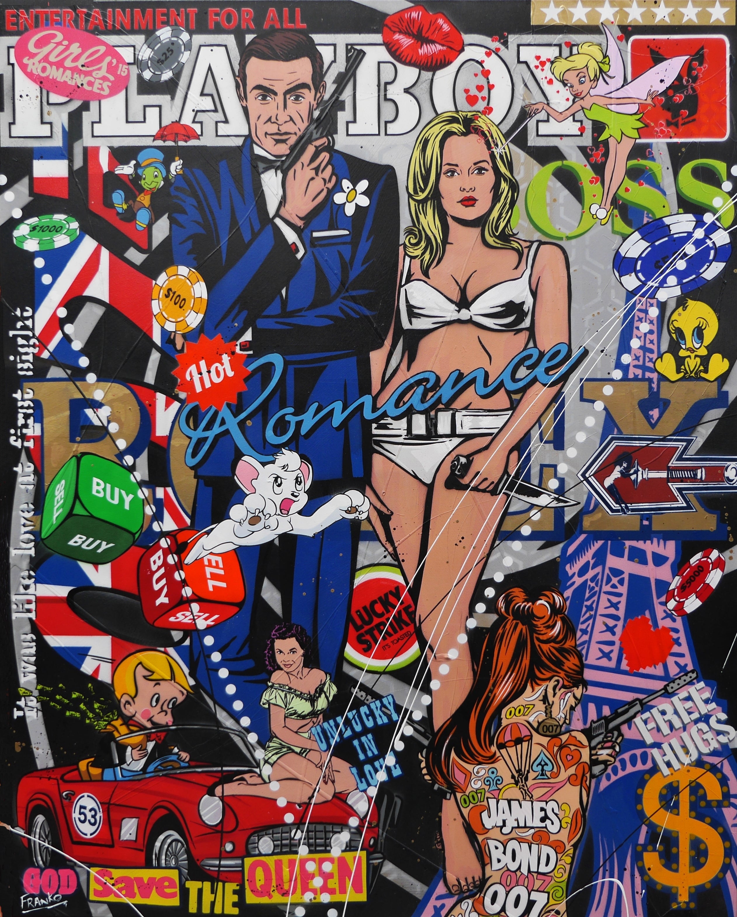 James Bond Textured Urban Pop Art Canvas Painting - 47