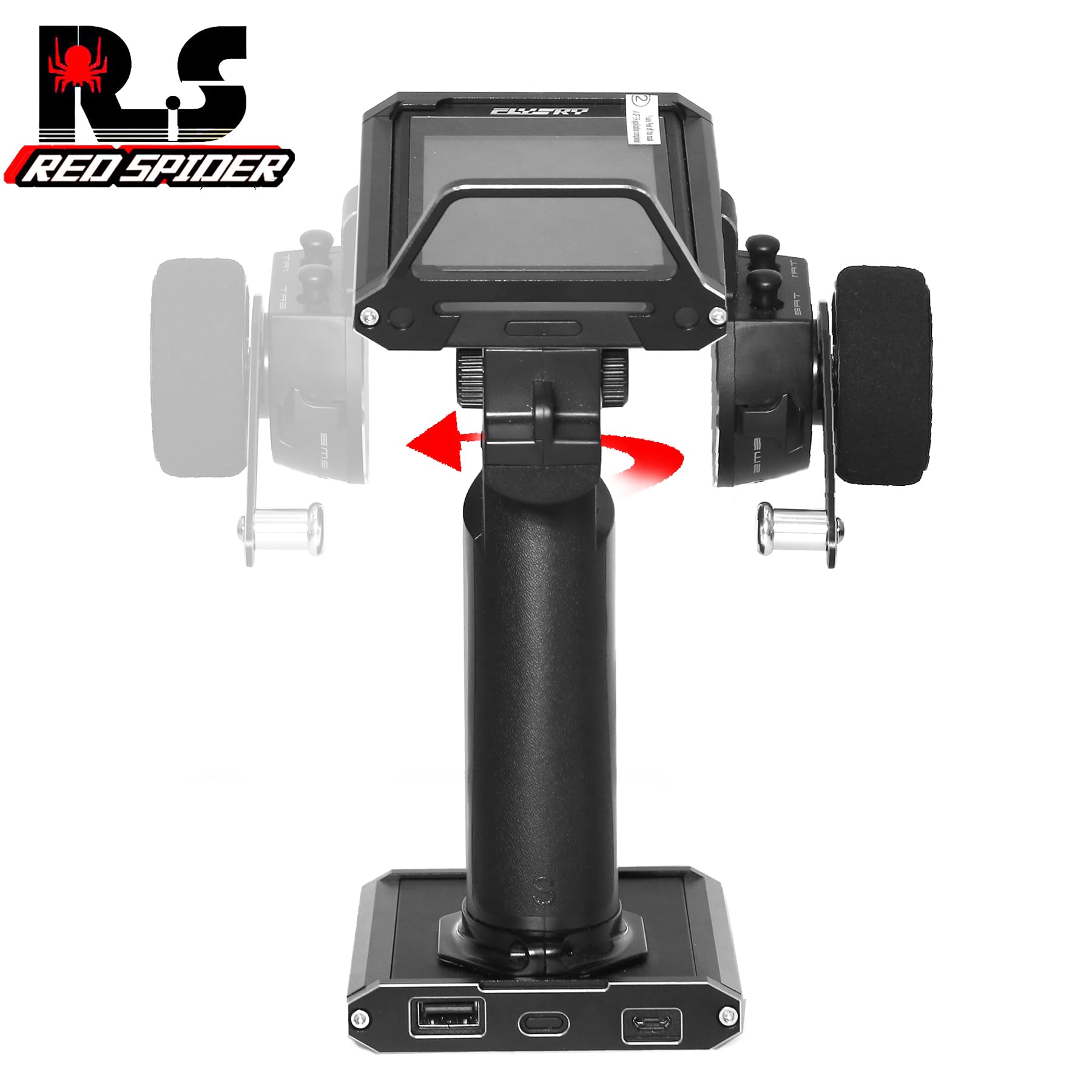 REDSPIDER RC Steering Wheel Trigger - One-Handed Control Adapter for Flysky NB4/NB4 Pro Controller - Carbon Fiber Upgrade Part - Perfect for Drift Racing & Precision RC Car Control (Black)