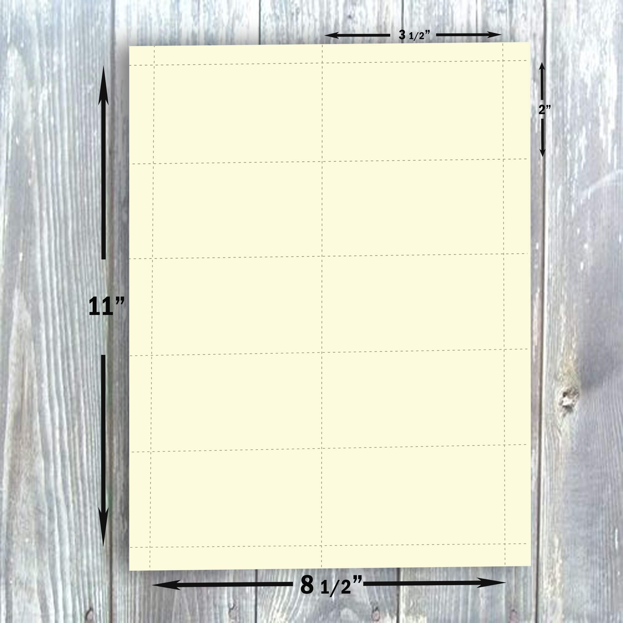 Hamilco Premium Blank Business Cards - 80 lb Heavy Weight Cream Cardstock Paper, Perforated 3.5