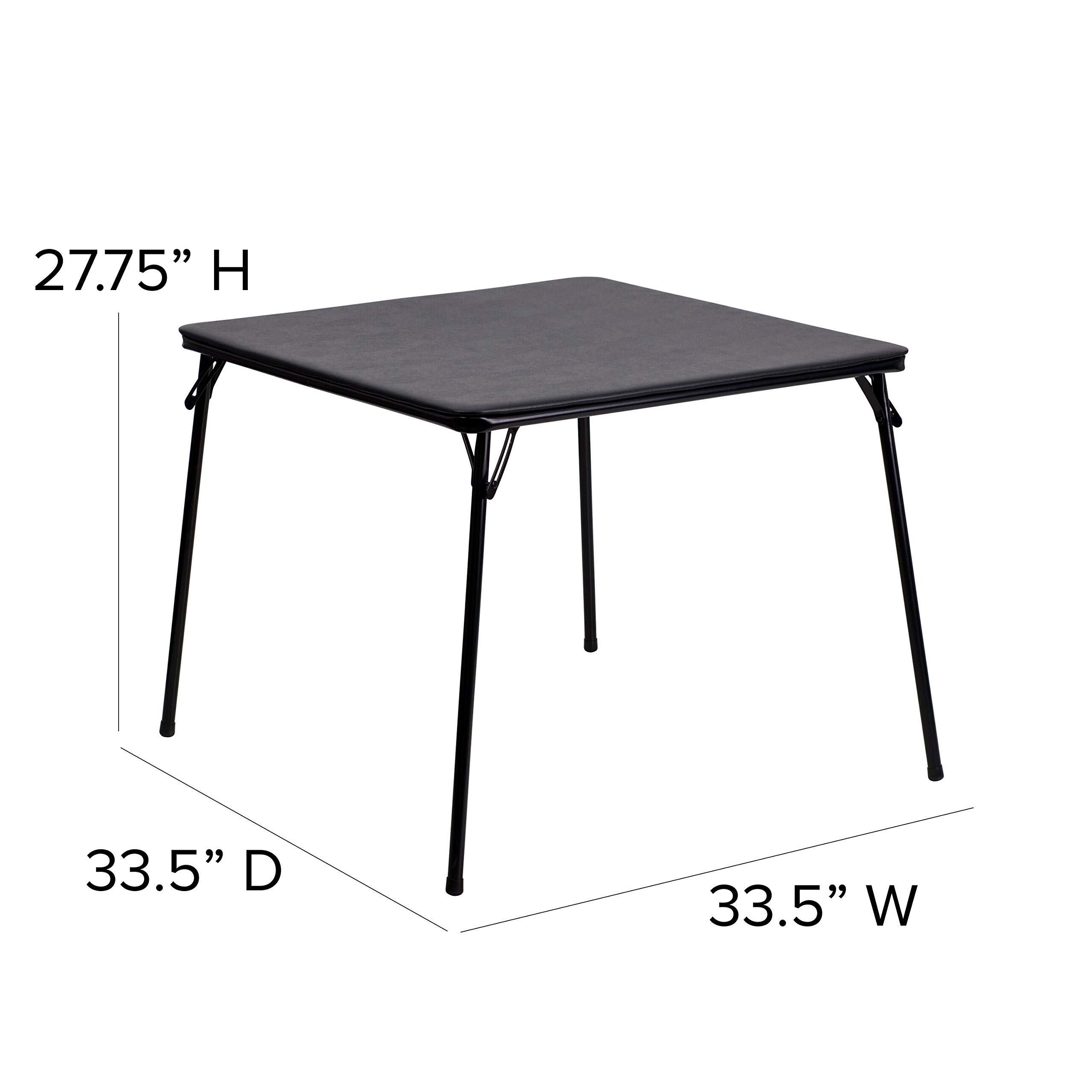 EMMA + OLIVER 5-Piece Black Folding Card Table and Chairs Set for Game Room, Poker, Parties & Family Gatherings - Compact & Space-Saving Furniture