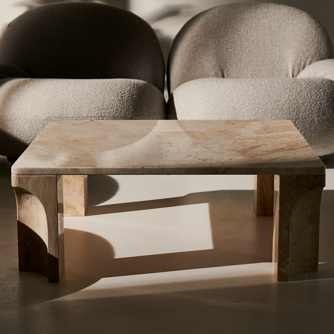Modern Doric Coffee Table - Solid Wood Living Room Furniture for Home Decor | Perfect for Small Spaces, Apartments & Cozy Gatherings