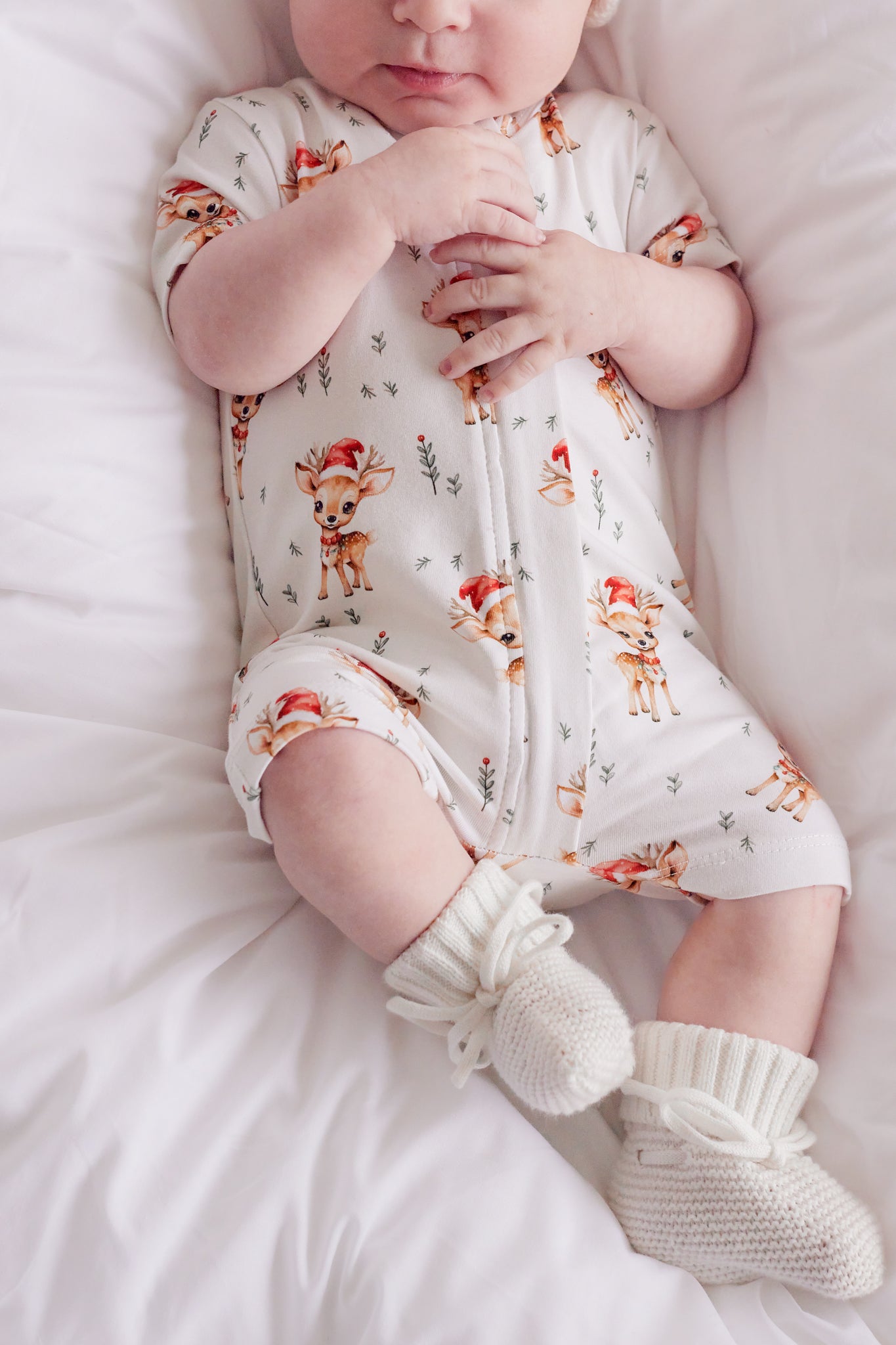 Summer Zip Romper for Baby & Toddler - Dasher the Reindeer Outfit | Cute Holiday Christmas Pajamas for Boys & Girls | Perfect for Family Photos, Holiday Parties & Cozy Sleepwear