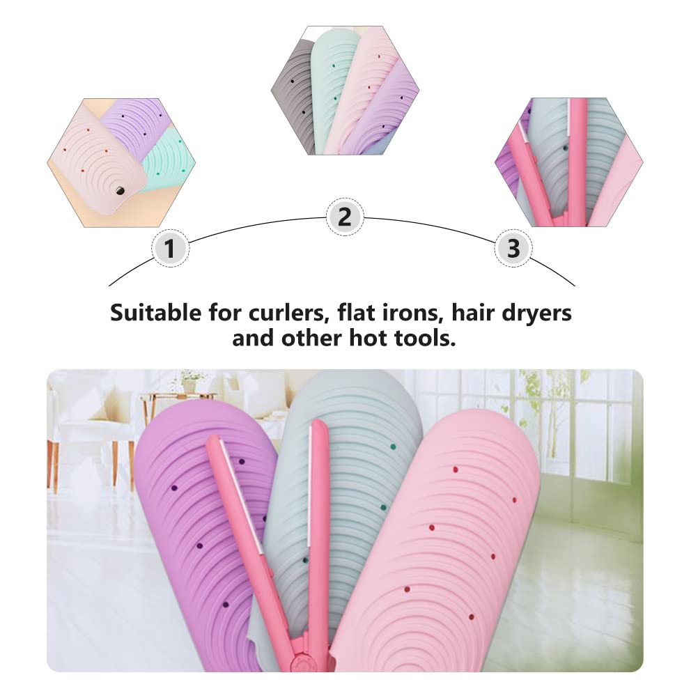 2-Pack Silicone Heat Insulation Covers for Hair Straightener & Curler - Protective Mat Pad for Styling Tools - Prevents Burns & Surface Damage - Perfect for Home Salon, Bathroom, Travel & Beauty Stations