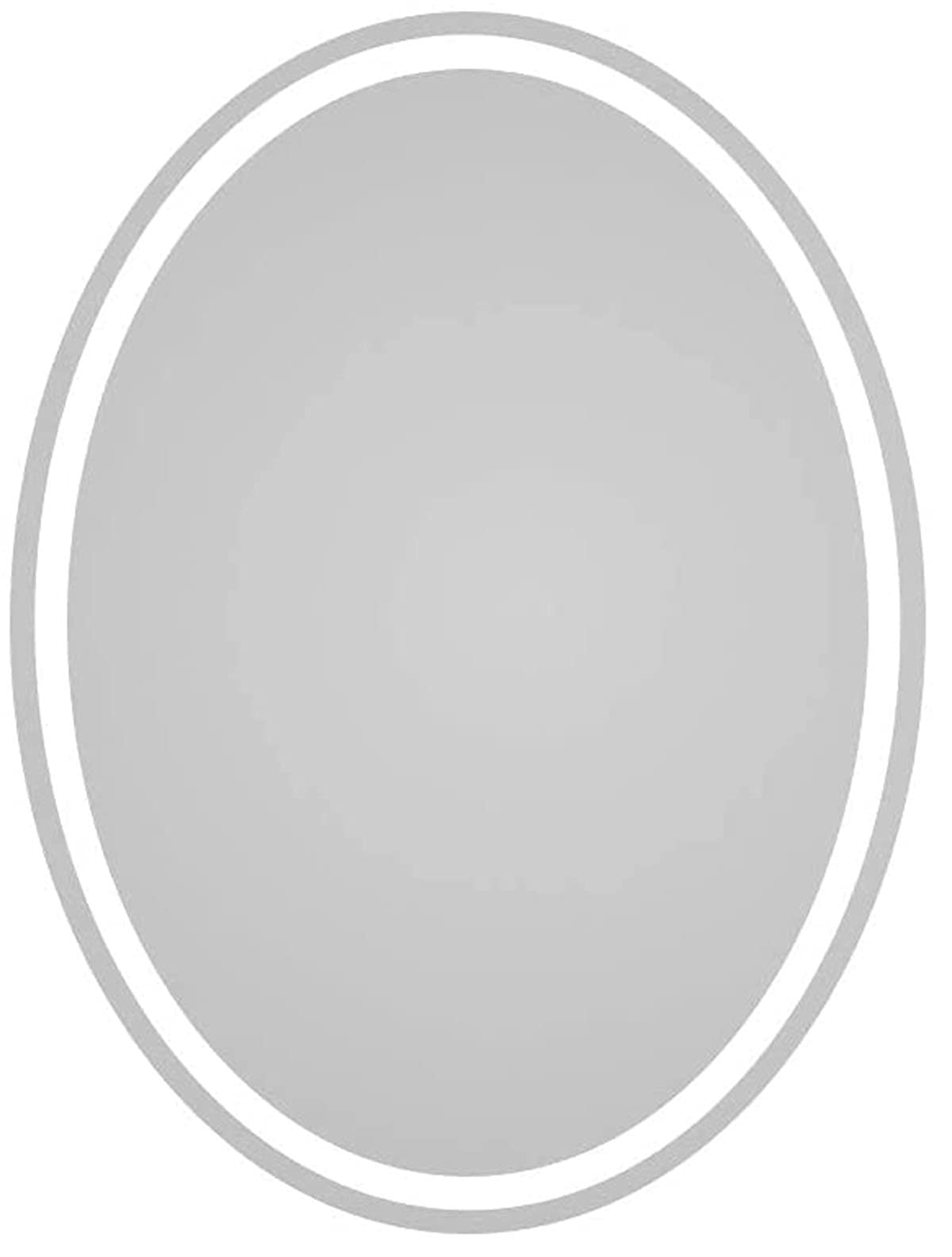 YOUZHILAN Frameless LED Makeup Mirror with Defogger - Modern Oval Bathroom Mirror for Wall, Vanity & Dressing Room - Beveled Edges, Fog-Free Technology for Shower & Makeup Application