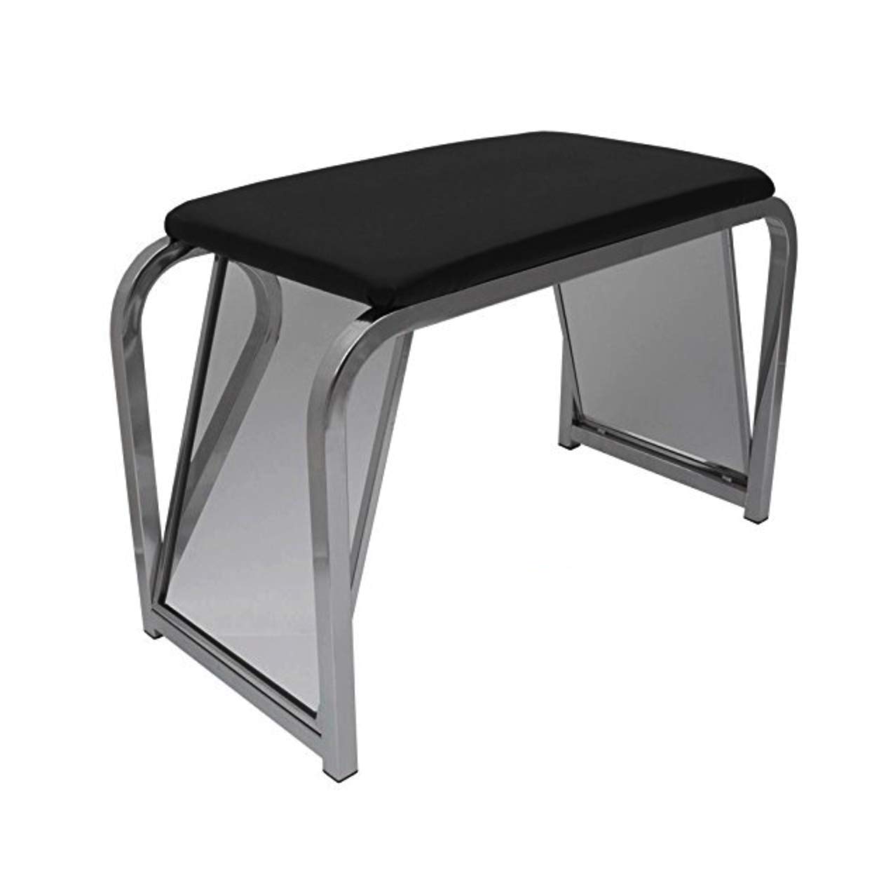 Adjustable Shoe Fitting Bench with Comfortable Black Padded Seat & Dual Angled Mirrors - Perfect for Shoe Stores, Home Try-Ons & Retail Fitting Rooms