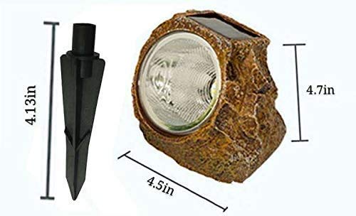 SunKite Solar Powered Rock Lights - 4 Pack 10 LED Waterproof Outdoor Garden Lights for Yard, Patio, Pathway & Driveway | Solar Landscape Spotlights for Garden Decor, Walkway Illumination & Night Safety