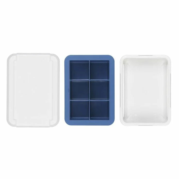 Premium Silicone Ice Cube Tray with Lid - Extra Large 2 Inch Square Ice Cubes for Whiskey, Cocktails & Cold Drinks - BPA Free, Flexible & Durable for Home Bars & Parties
