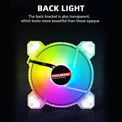 Coolmoon 120mm RGB PC Case Fan - Adjustable Diamond Design, Silent Cooling Computer Fan with Vibrant RGB Lighting (Set E) | Perfect for Gaming Rigs, Workstations & PC Builds