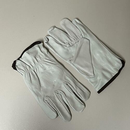 Premium Cowhide Grain Leather Work & Safety Gloves - 1 Pair, Size Large - Durable Driving & Construction Gloves for Men & Women