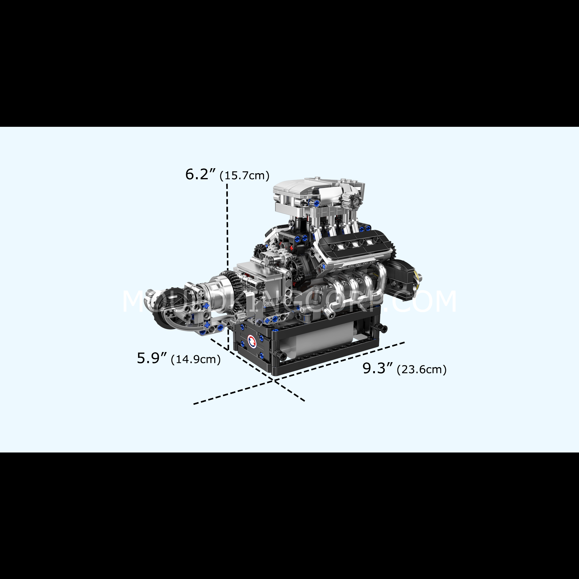 Mould King 10206 Turbocharged V8 Engine Model Building Kit - 737 PCS STEM Educational Toy for Adults & Kids | Perfect for Car Enthusiasts, DIY Projects & Engineering Learning