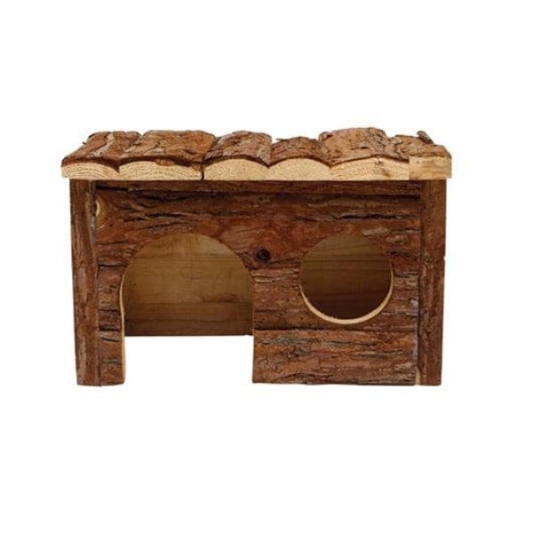 Living World TreeHouse Real Wood Cabin Hideout for Small Animals - Perfect for Hamsters, Guinea Pigs & Rabbits - Cozy Wooden Pet House for Cage or Playtime