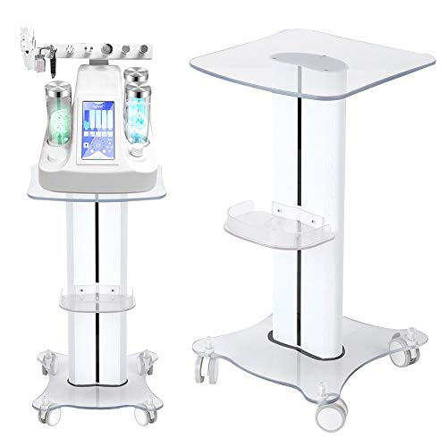 3-Tier Rolling Beauty Salon Storage Cart with Wheels - Aluminum Pedestal Trolley for Salon, Spa & Home Organization - Perfect for Makeup, Hair Tools & Skincare Products Storage