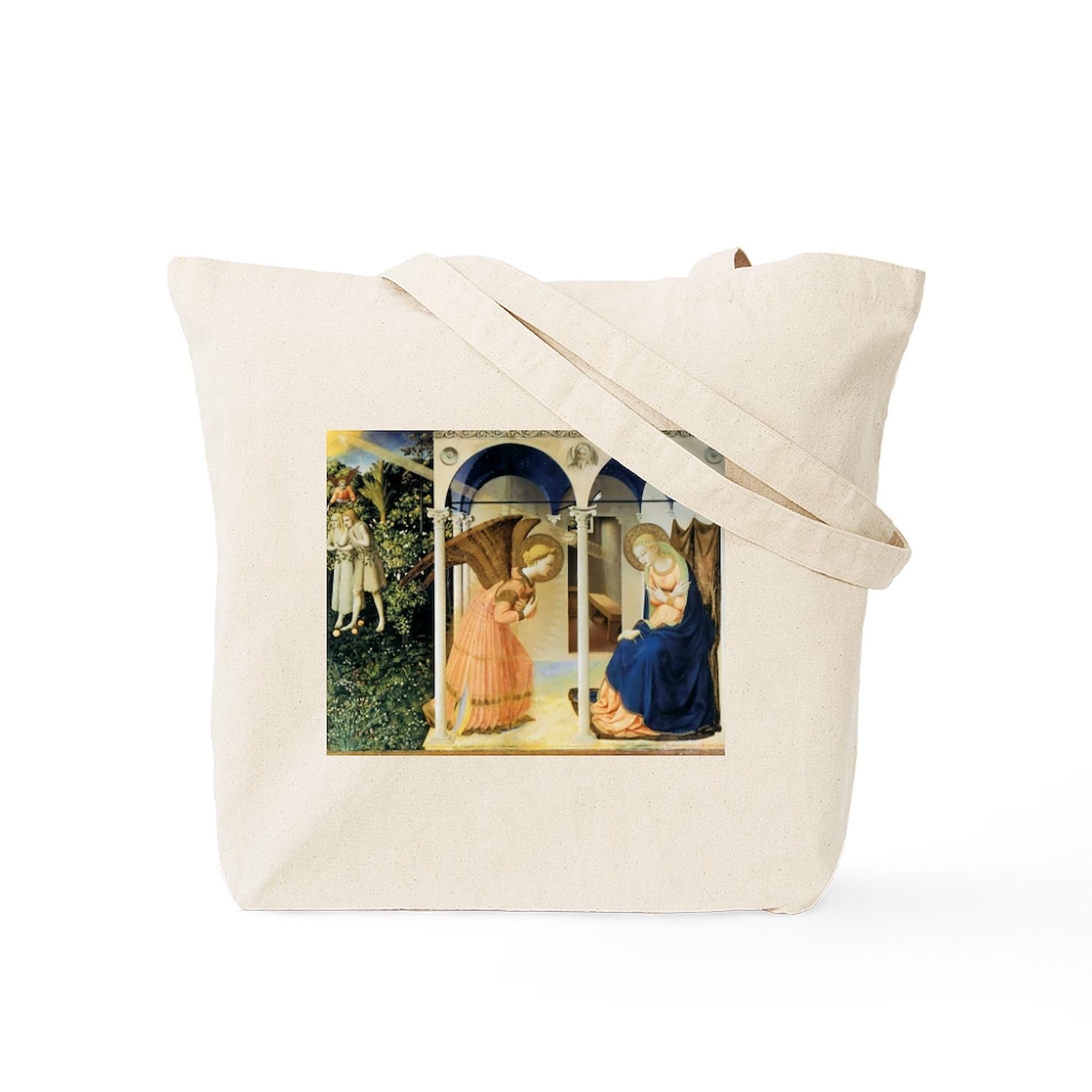 Fra Angelico The Annunciation Tote Bag - Natural Canvas Reusable Shopping Bag for Groceries, Beach & Everyday Use