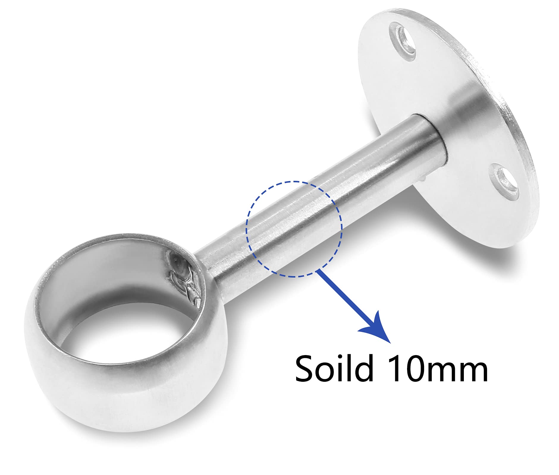 4 Pcs 1 Inch Heavy Duty Stainless Steel Ceiling Mount Curtain Rod Brackets - Flange Closet Rod Holder & Shower Curtain Rod Socket with Brushed Finish - Perfect for Bathroom, Closet Organization & Home Decor