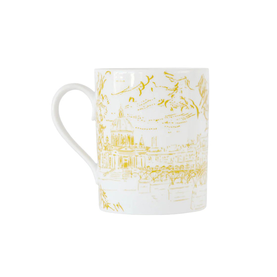 Tout Paris Yellow Ceramic Coffee Mug - Elegant French-Inspired Design for Home, Office & Gifts | Perfect for Morning Coffee, Tea & Hot Beverages