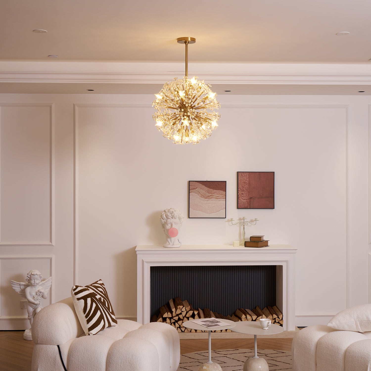 Dickinson Chandelier - Elegant Crystal Ceiling Light Fixture for Dining Room, Living Room & Bedroom | Perfect for Home Decor & Wedding Venues