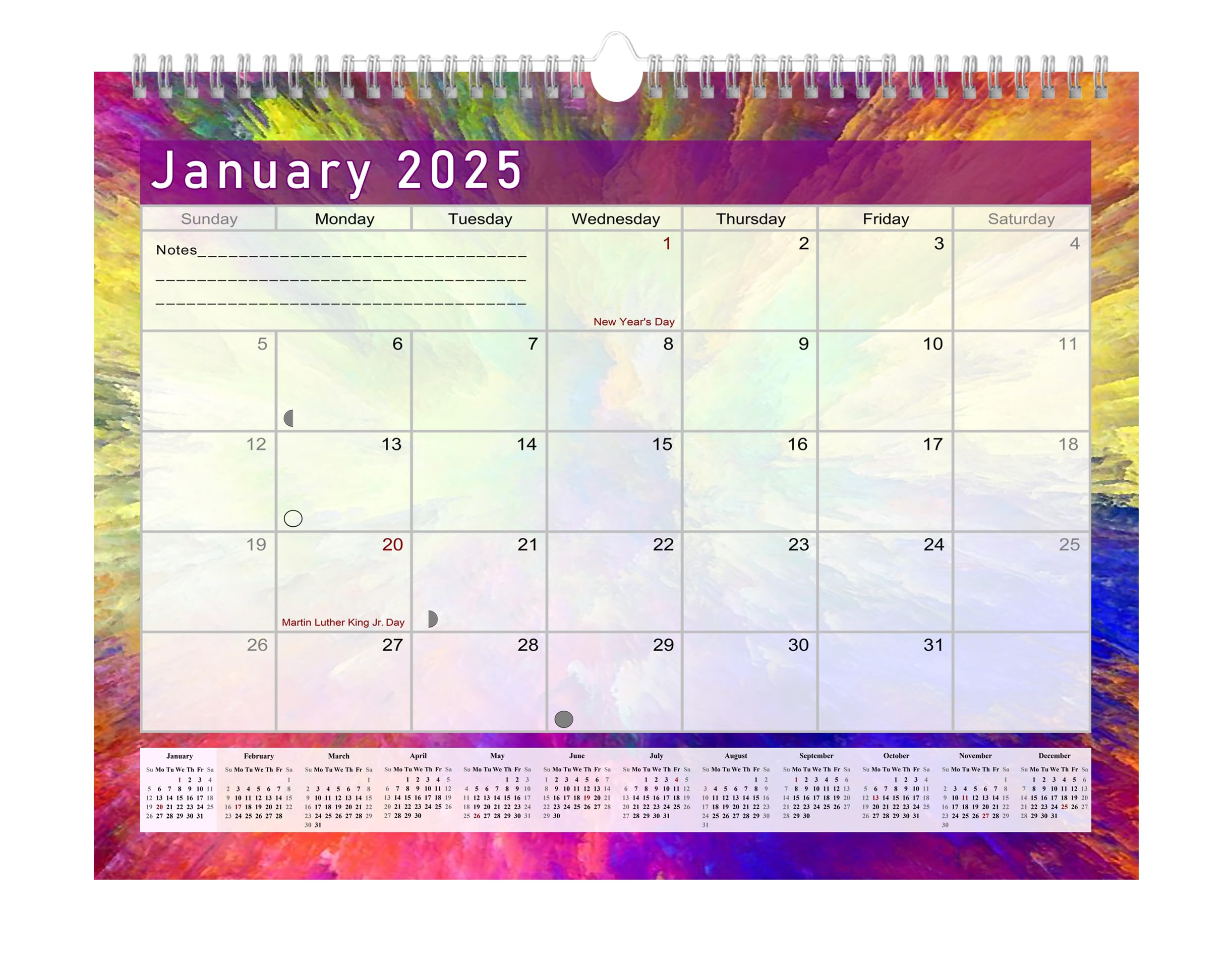 2024-2025 18-Month Spiral-Bound Wall & Desk Calendar Planner - Monthly Organizer for Office, Home & School (Edition #026) - Perfect for Scheduling, Goal Tracking & Productivity