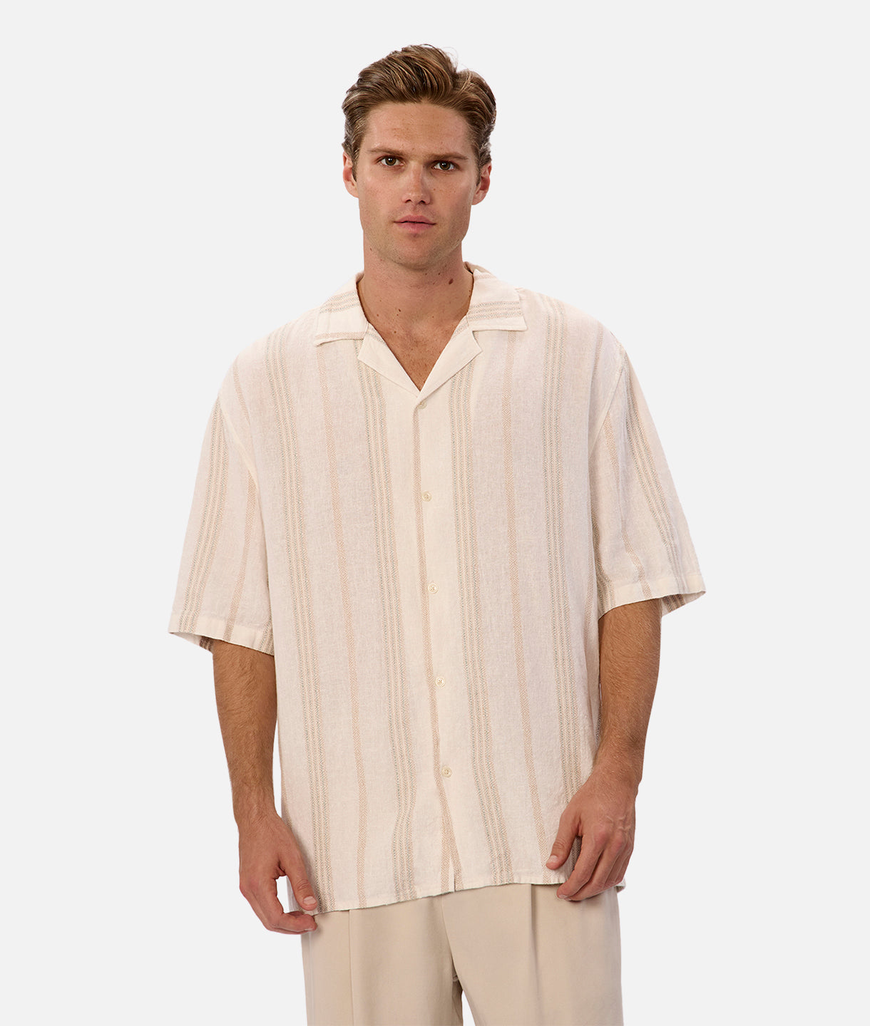 Cienega Short Sleeve Shirt for Men - Off White & Multi-Color Casual Button Down Shirt | Perfect for Summer Outfits, Beach Wear & Casual Office Attire