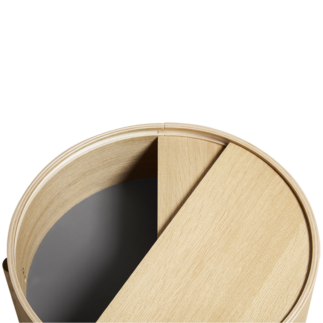 Julie Begtrup & Ditte Vad Arc Side Table by Woud - Modern Scandinavian End Table for Living Room, Bedroom & Office - Minimalist Design with Wooden Base & Metal Frame