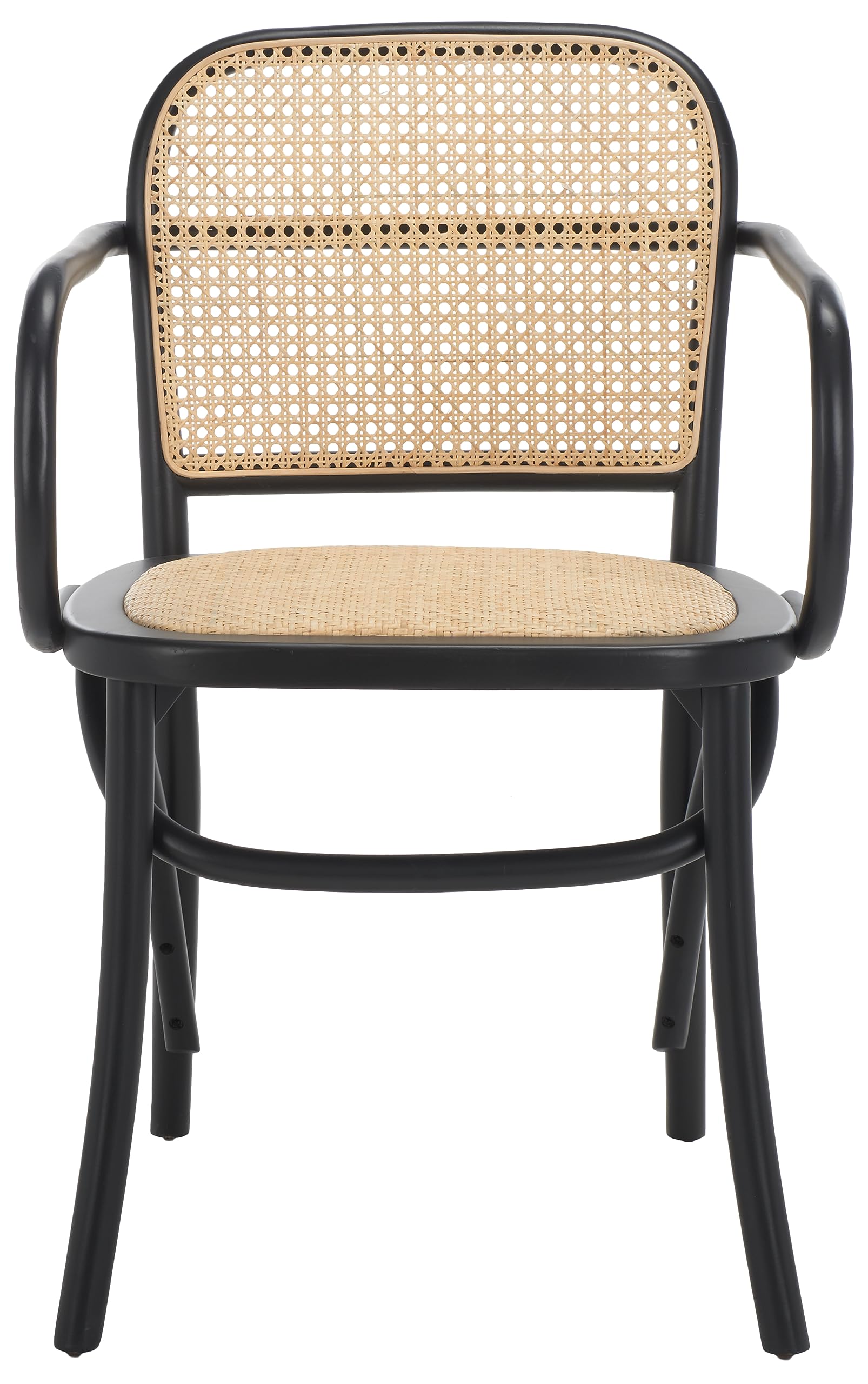 Safavieh Home Keiko White & Natural Cane Dining Chair - Modern Farmhouse Style for Kitchen, Dining Room & Breakfast Nook