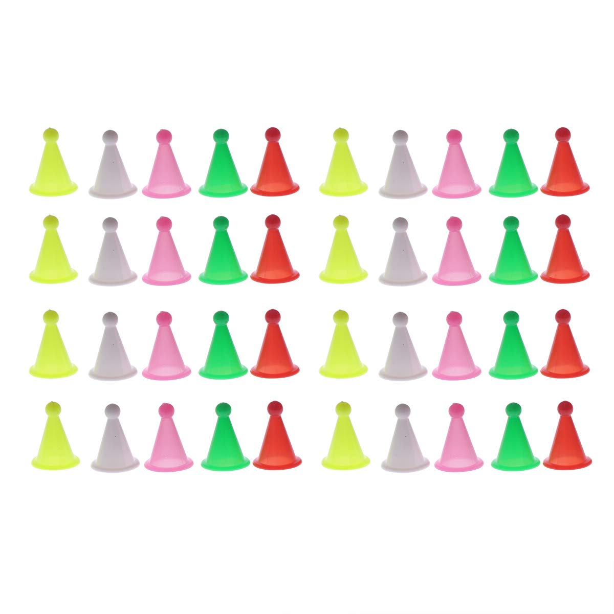 STOBOK 100pcs Plastic Replacement Pegs for Chinese Checker Board - Top Hat Shape Game Accessories, Mixed Color - Perfect for Board Game Nights & Educational Playtime