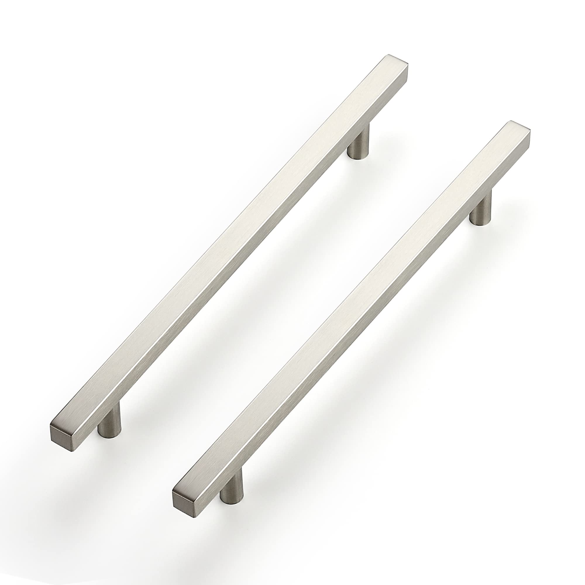 Ravinte 5 Pack 10 Inch Square Cabinet Pulls Brushed Nickel - Stainless Steel Kitchen Cabinet Handles for Cupboard Dresser Drawers - 10