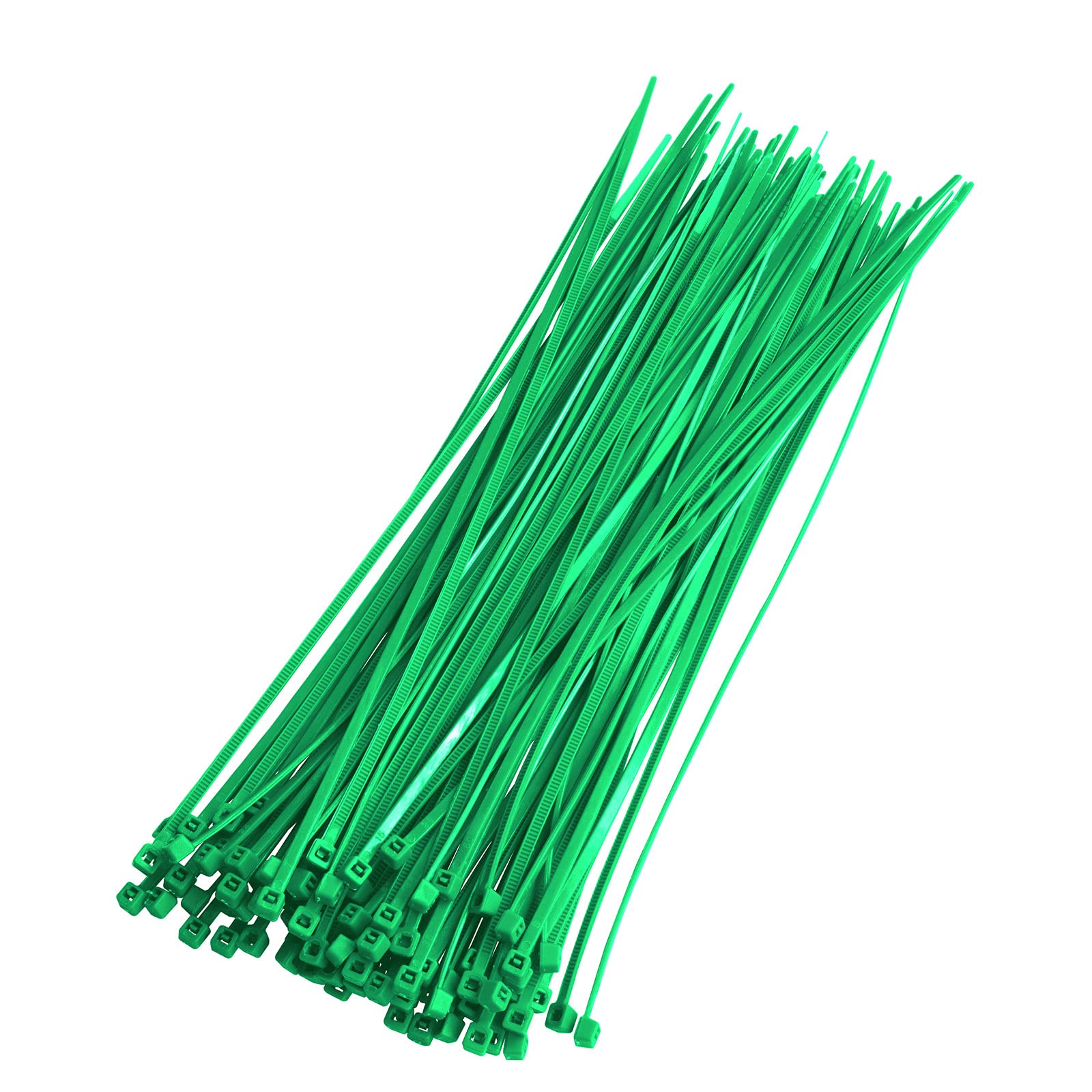 8 Inch Green Self-Locking Cable Ties - 100 Pack (18 Lbs Tensile Strength) for Home, Office & Outdoor Organization