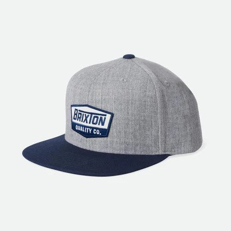 BRIXTON Regal MP Snapback Hat for Men & Women - Heather Grey Adjustable Baseball Cap for Casual, Streetwear & Outdoor Activities