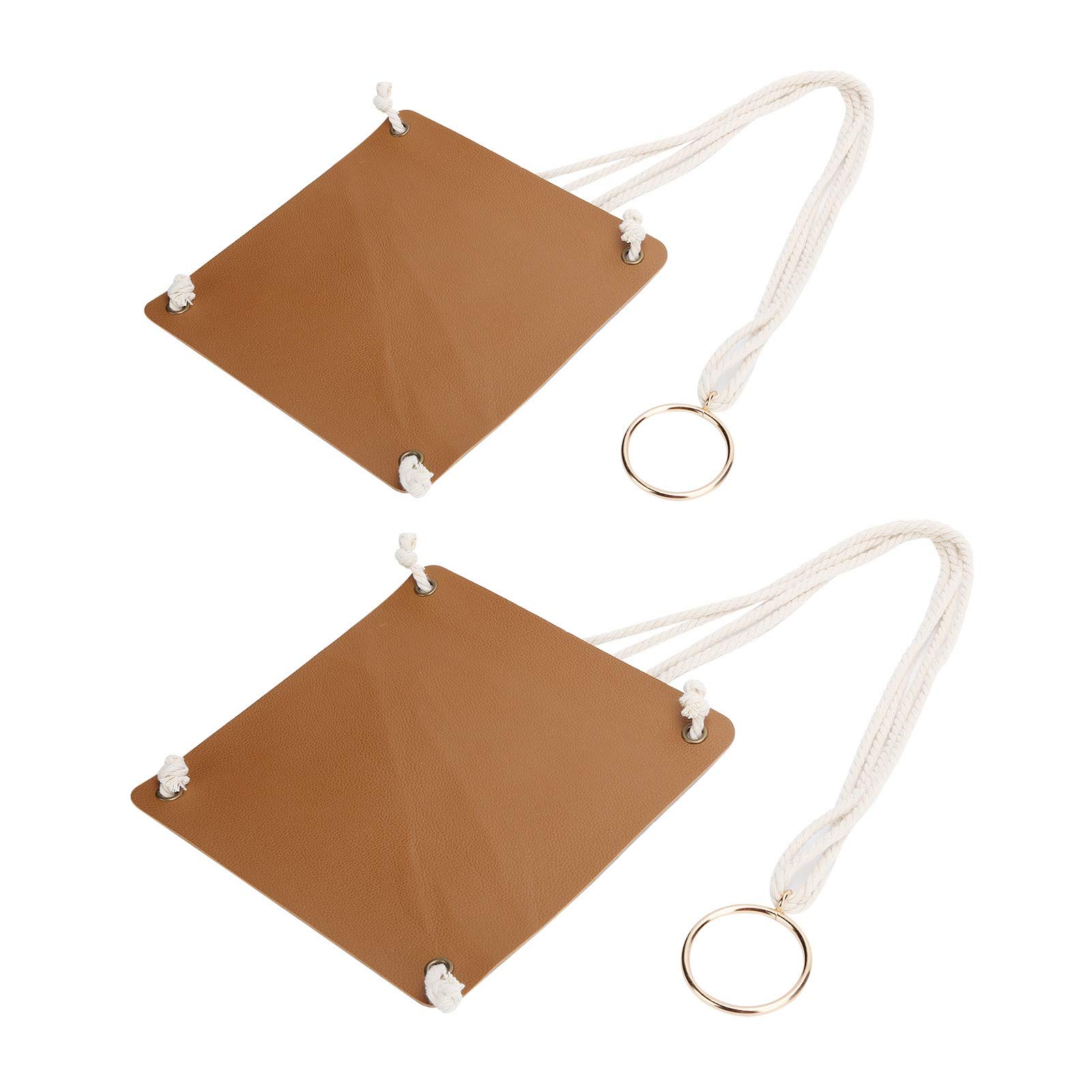 Flower Pot Hanger - Cotton Rope Plant Hanging Holder with PU Leather Base for Balcony & Garden Decor | Indoor Outdoor Hanging Planter for Home, Patio, Porch Decoration