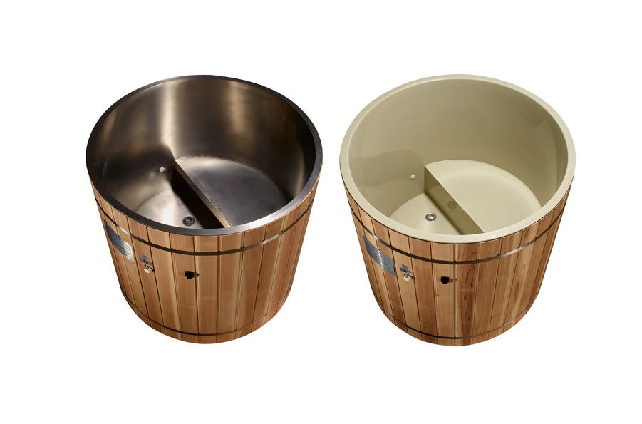 Premium Cold Plunge Barrel for Athletes - Pacific Cedar Wood Cold Therapy Tub with 304 Stainless Steel - Ideal for Post-Workout Recovery & Muscle Pain Relief