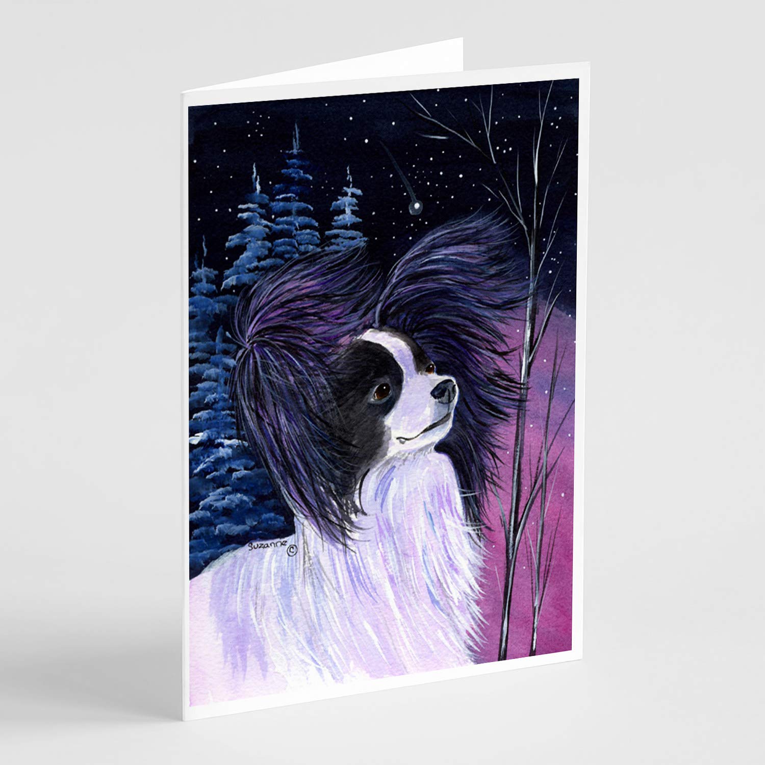 Starry Night Papillon Blank Greeting Cards & Envelopes - Pack of 8 A7 Size 5x7 Note Cards | Whimsical Butterfly Design for Birthday, Thank You & Holiday Cards | Perfect for Handwritten Notes & Special Occasions