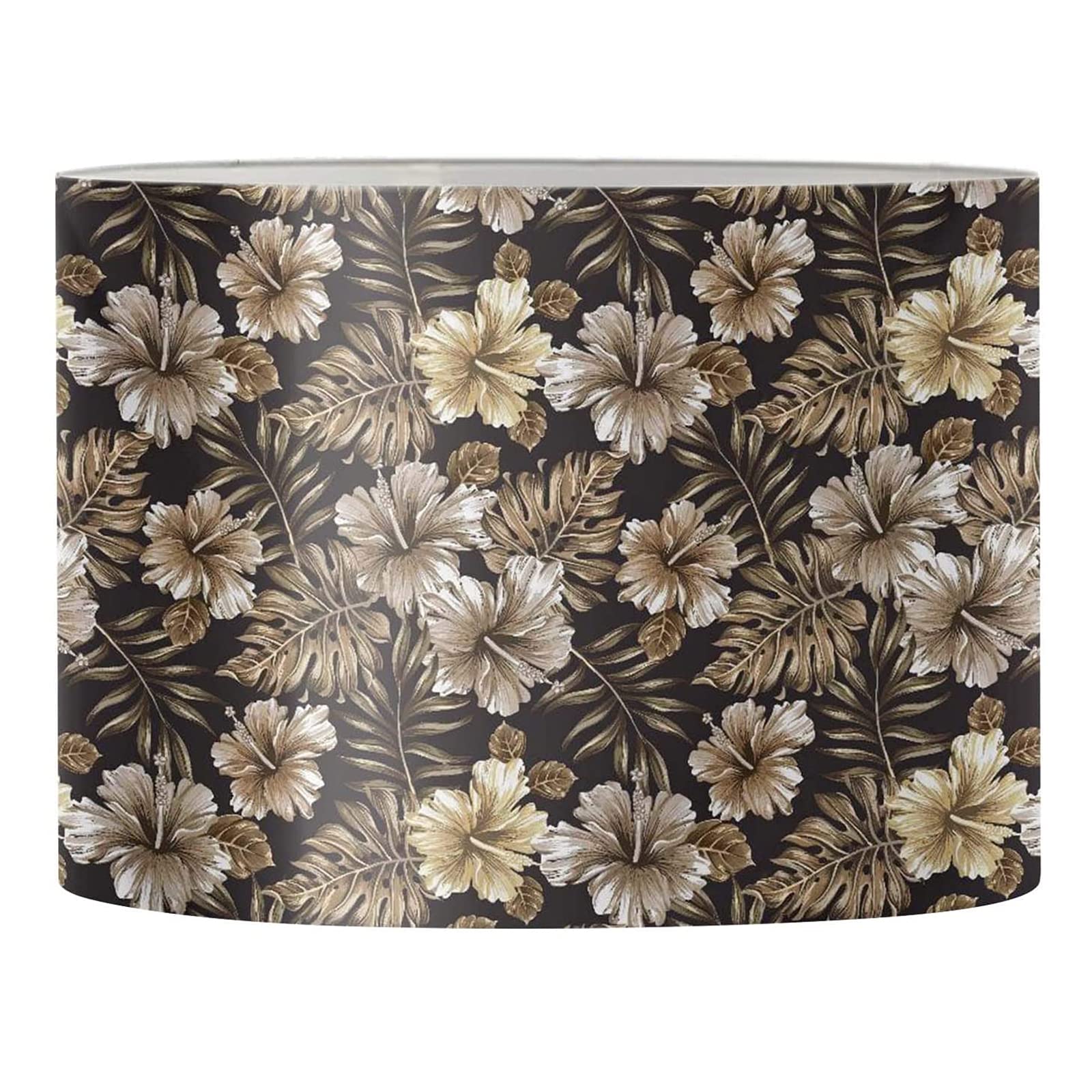 Hawaiian Style Brown Flower Drum Lampshade - 17