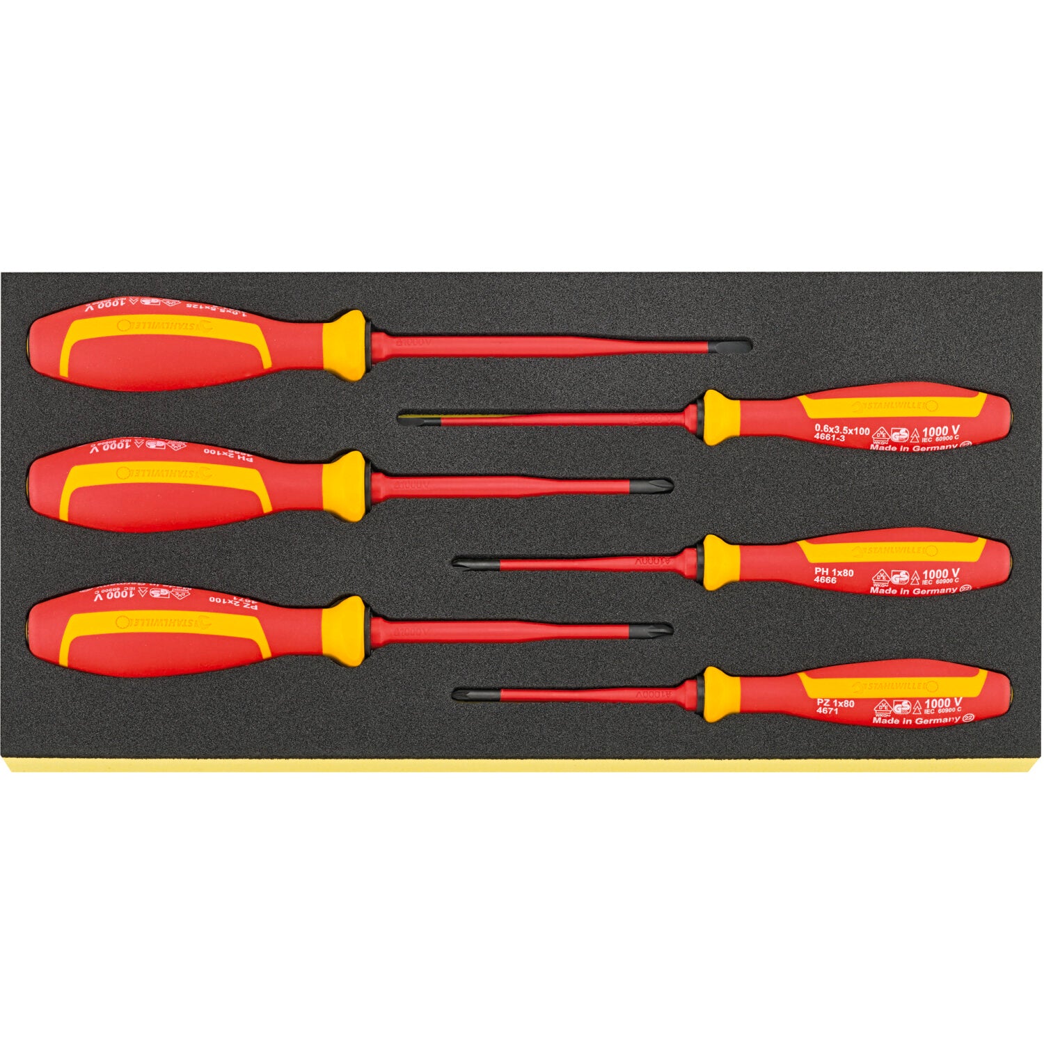 Stahlwille 96838814 VDE Insulated Screwdriver Set DRALL+ - Professional Electrician Tools for Safe Electrical Repairs and DIY Projects