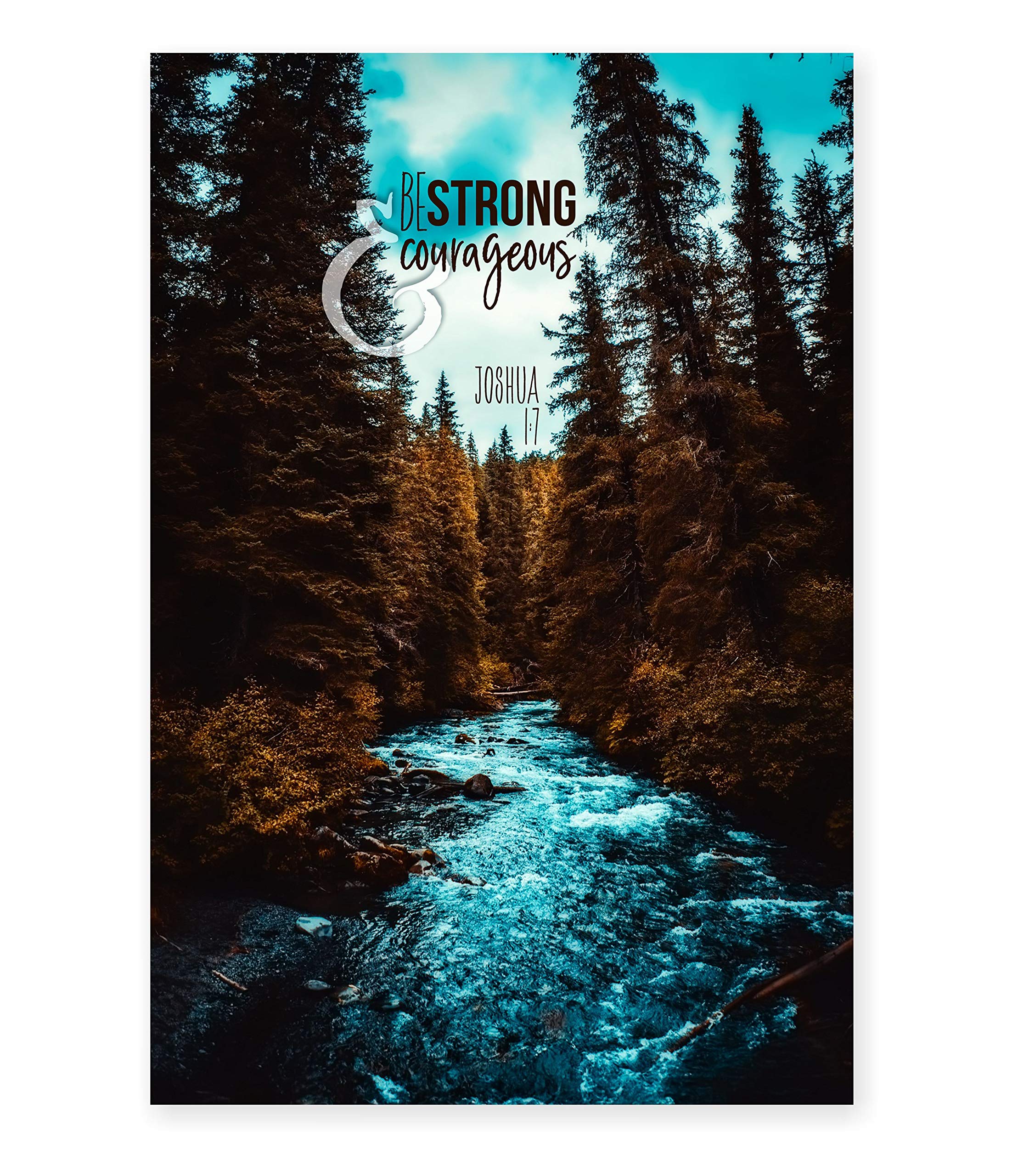 Be Strong and Courageous Wooden Wall Art - 12x18 Timber Photo Print for Home & Office Decor - Inspirational Scripture Art for Living Room, Bedroom or Gift