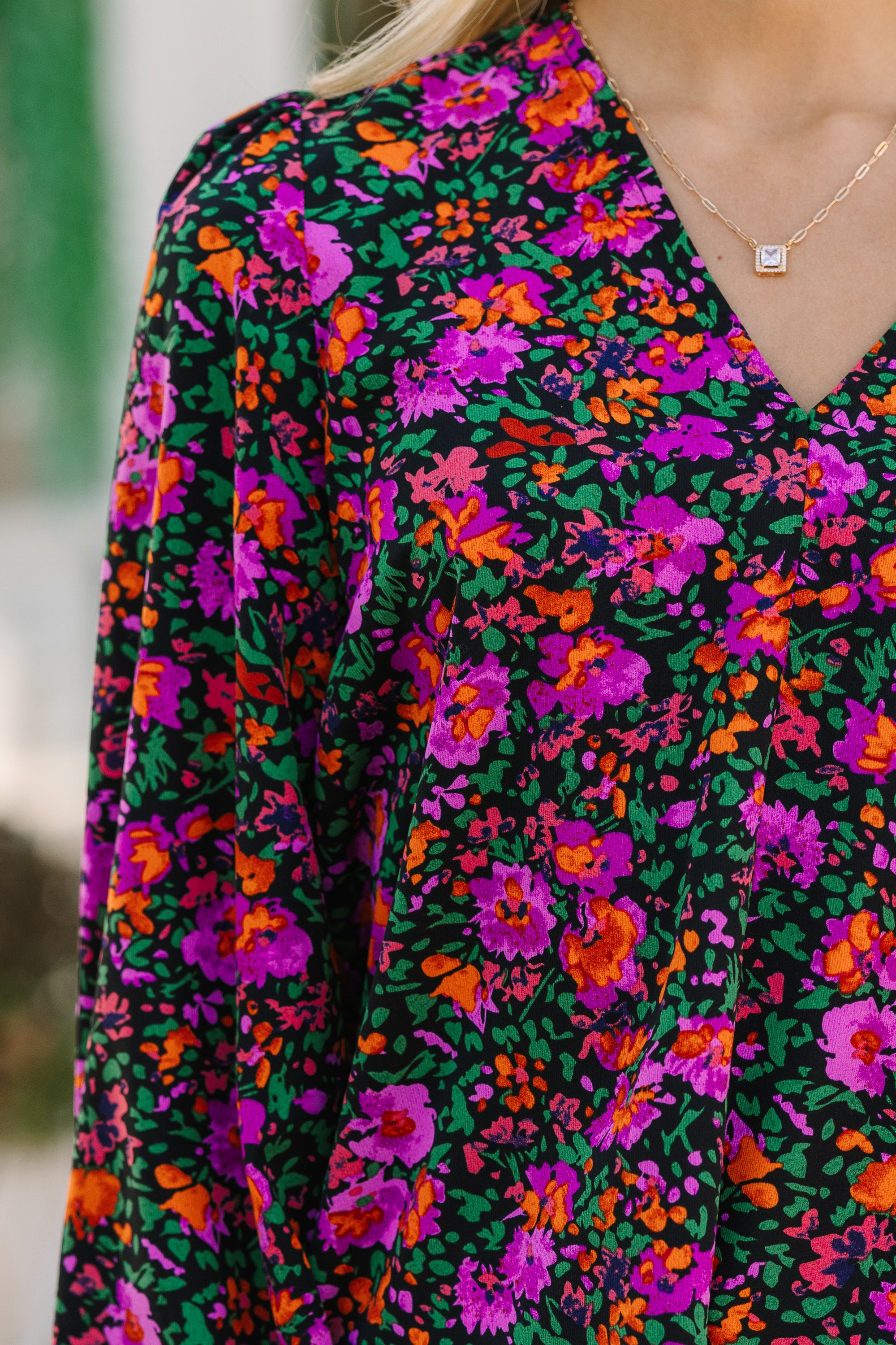 Falling For You Black Floral Blouse - Elegant Women's Floral Print Top for Casual Wear, Date Night & Office Outfits