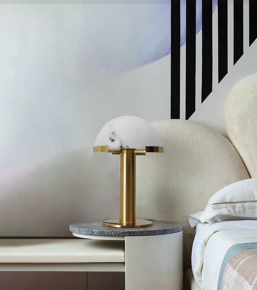 Elegant Alabaster Table Lamp - Modern Home Decor for Living Room, Bedroom & Office - Perfect for Ambient Lighting & Stylish Interior Design