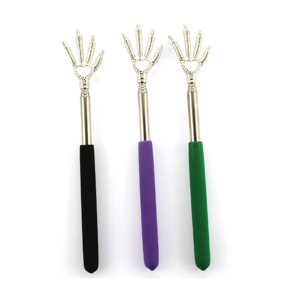 YPY 3-Pack Extendable Back Scratcher with Eagle Claw Design - Random Colors - Perfect for Back Itch Relief, Gifts & Travel Accessories