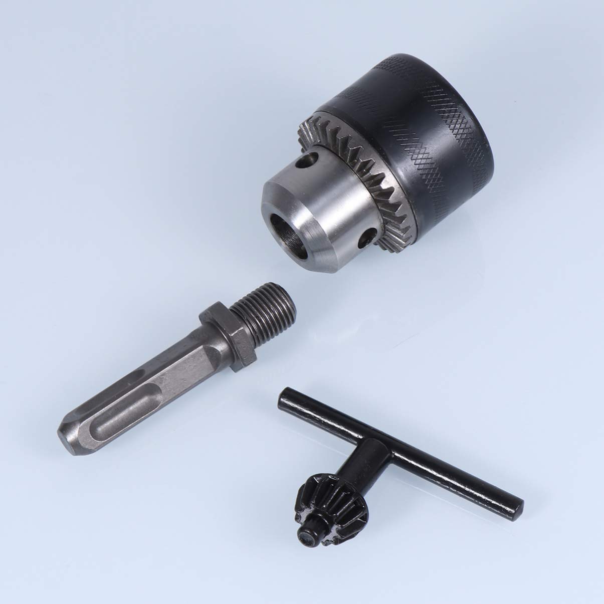 DOITOOL Keyless Drill Chuck Set - 3-Piece Black Drill Chuck Adapter for Easy & Quick Bit Changes - Perfect for DIY Projects, Woodworking, and Metal Drilling