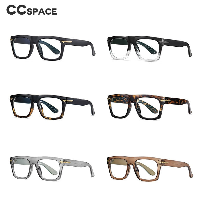 CCspace Unisex Full Rim Square TR90 Titanium Frame Eyeglasses 49362 - Lightweight & Durable Glasses for Work, Reading & Everyday Use