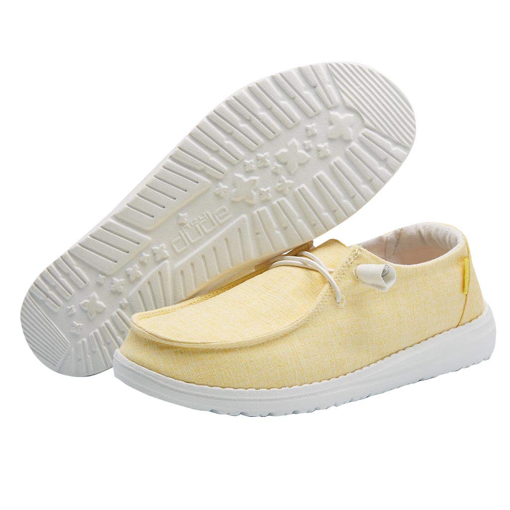Hey Dude Women's Wendy Linen Sunshine Slip-On Loafers Size 11 - Comfortable Lightweight Casual Shoes for Women - Perfect for Walking, Travel & Everyday Wear