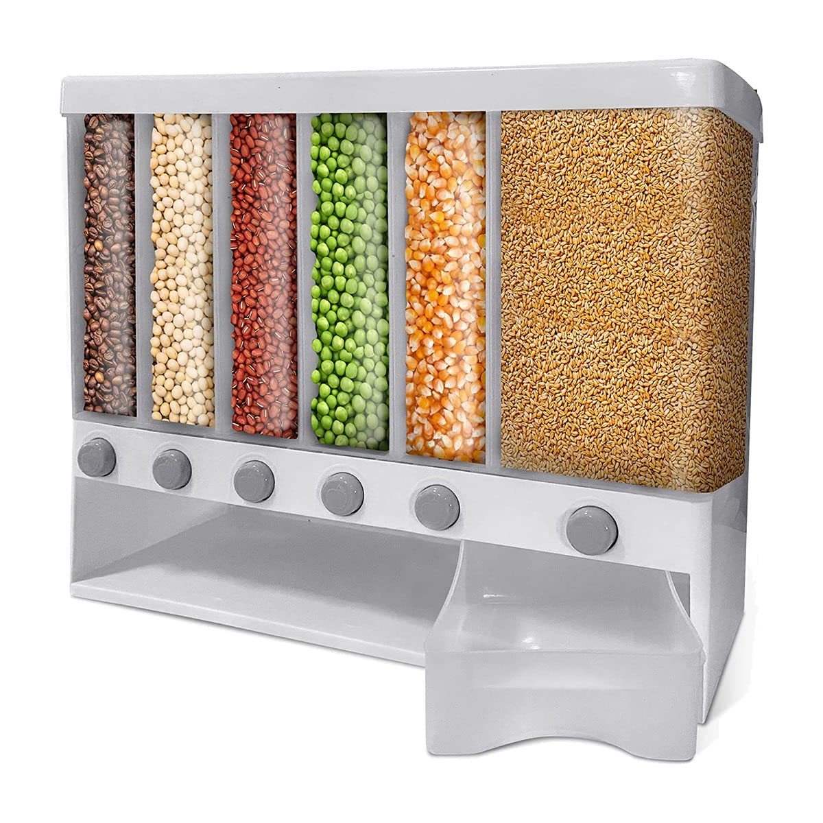 22LBS White Coasta Dry Food Dispenser - Airtight Rice Storage Container for Kitchen Pantry Organization | Perfect for Rice, Flour, Cereal & Pet Food Storage