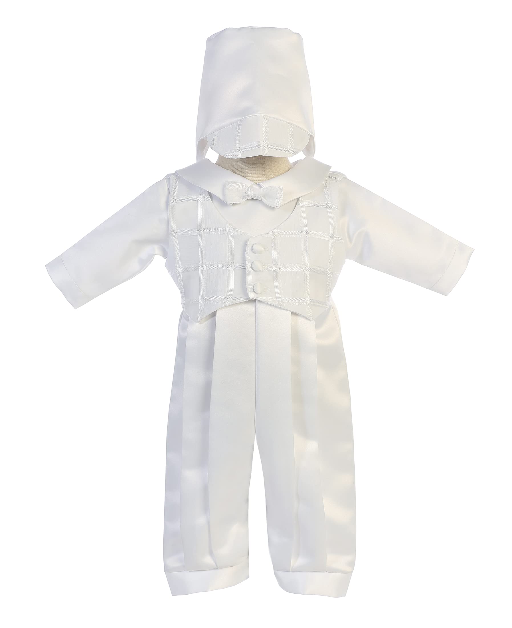 Baptism Outfits for Baby Boys - Christening Romper Set in Soft Satin - Perfect for Church Ceremonies, Christenings, and Special Occasions