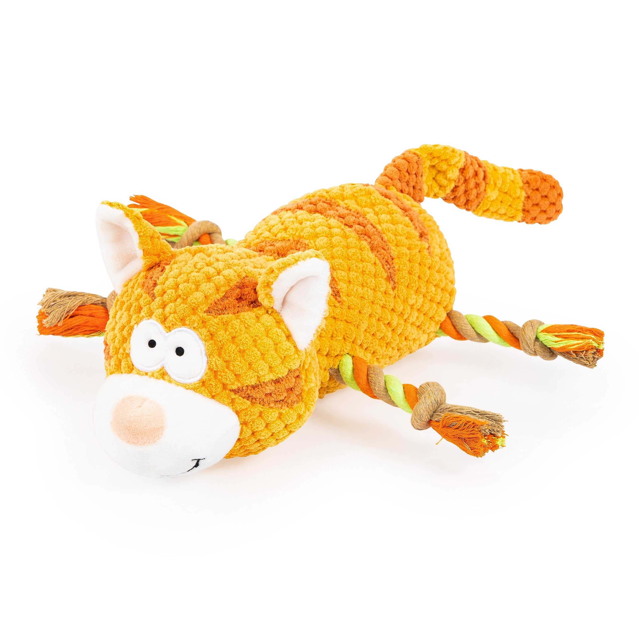 Bayer Design EDUPET 06011AA Squeaky Plush Dog Toy with Rope - Interactive Pet Chew Toy for Dogs & Cats - Perfect for Playtime, Training & Bonding
