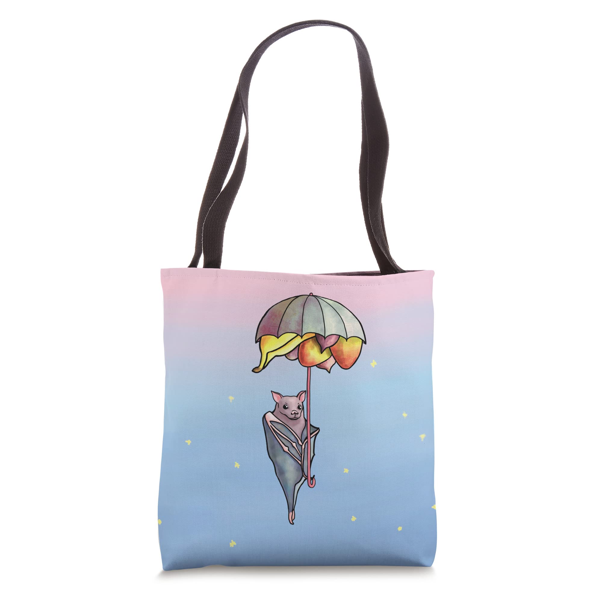 Stylish Cute Fruit Bat Print Umbrella Fruit Basket Tote Bag - Perfect for Grocery Shopping, Beach Trips & Eco-Friendly Daily Use
