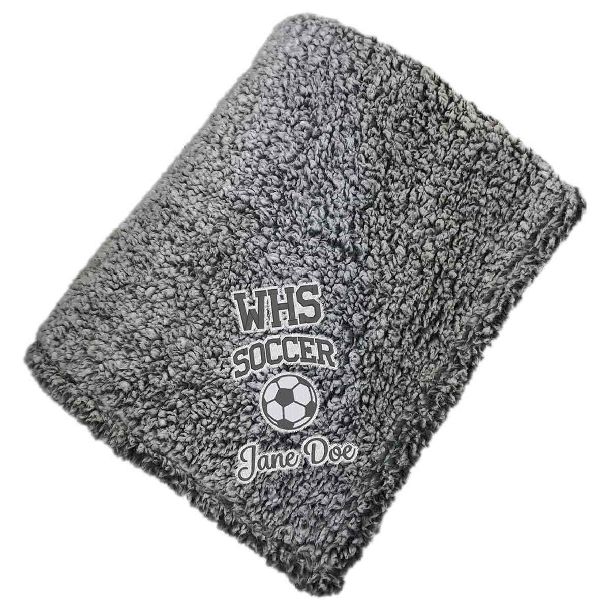 Personalized Soccer Blanket for Seniors - Custom Embroidered Sports Blanket - Perfect Gift for Senior Athletes, Soccer Fans & Graduation Presents - Great for Games, Dorm Rooms & Cozy Nights