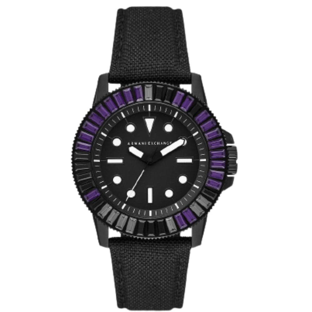 ARMANI EXCHANGE AX1857 Men's Black Fabric Watch - Stylish Casual & Dress Timepiece for Everyday Wear, Business, and Special Occasions