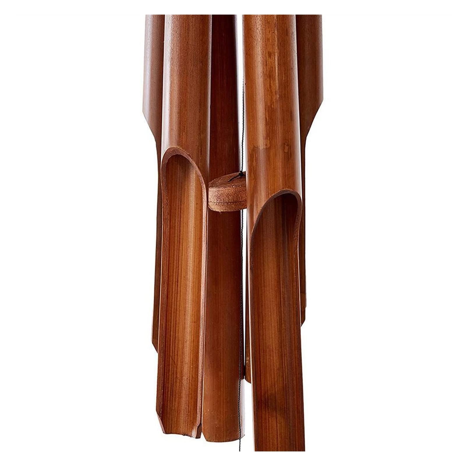 Handmade Coconut Wood Wind Chimes - Large Bell Barrel Garden Figurines for Indoor & Outdoor Decor | Perfect for Patio, Yard, and Home Wall Hanging Decorations