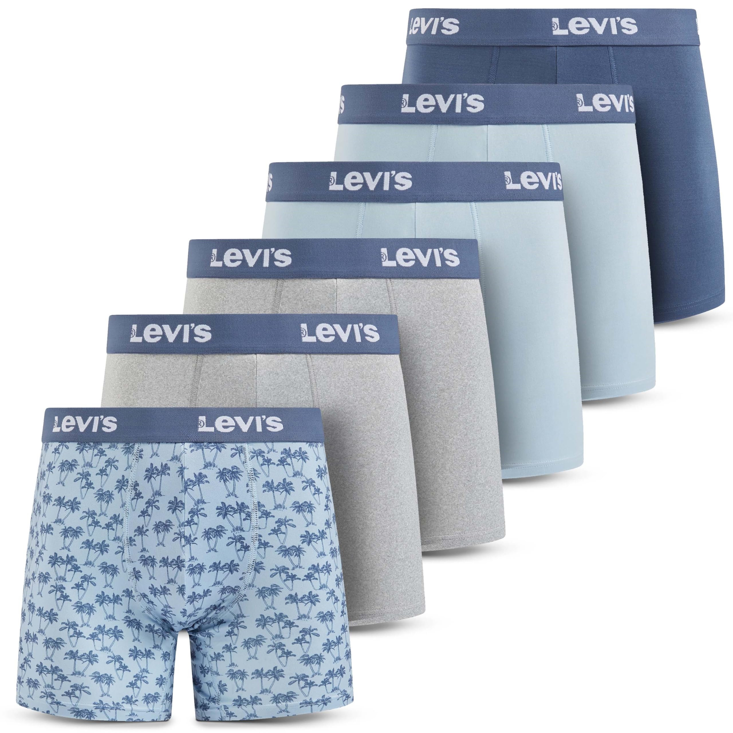 Levi's Men's Underwear 6-Pack Boxer Briefs - Soft Stretch Microfiber Comfortable Underwear for Everyday Wear, Workout & Sleep
