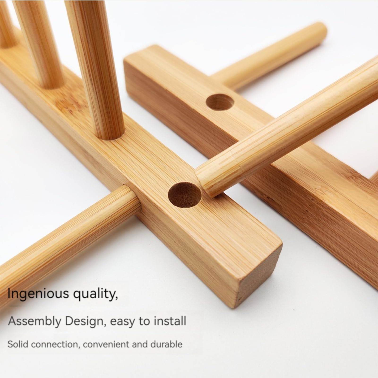 Bamboo Dish Drying Rack - Kitchen Organizer for Dishes & Cups | Space-Saving Countertop Storage