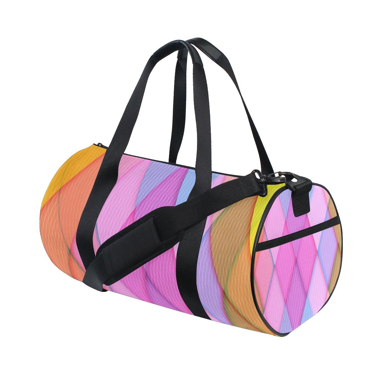 Evolutions Rainbow Geometry Abstract Duffel Bag - Waterproof Sports Gym Bag for Men & Women - Perfect for Travel, Workout & Weekend Getaways
